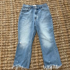 Abercrombie & Fitch The Kick Flare Ultra High Rise Crop Curve Love Jeans Size 10